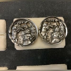 Vintage Egyptian Scene Cuff Links
